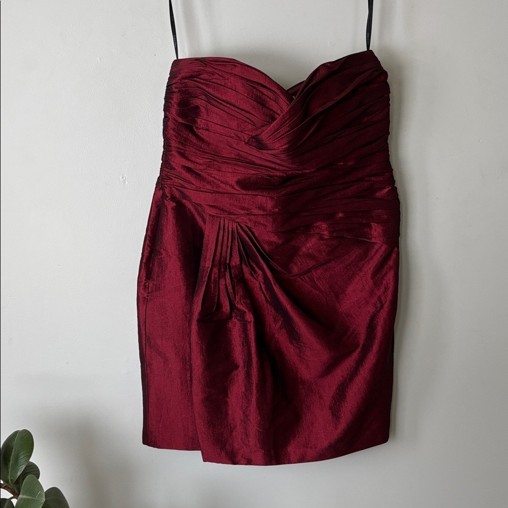 Calvin Klein Burgundy Sleeveless Dress Size 14 Bridesmaid Formal Wedding Guest